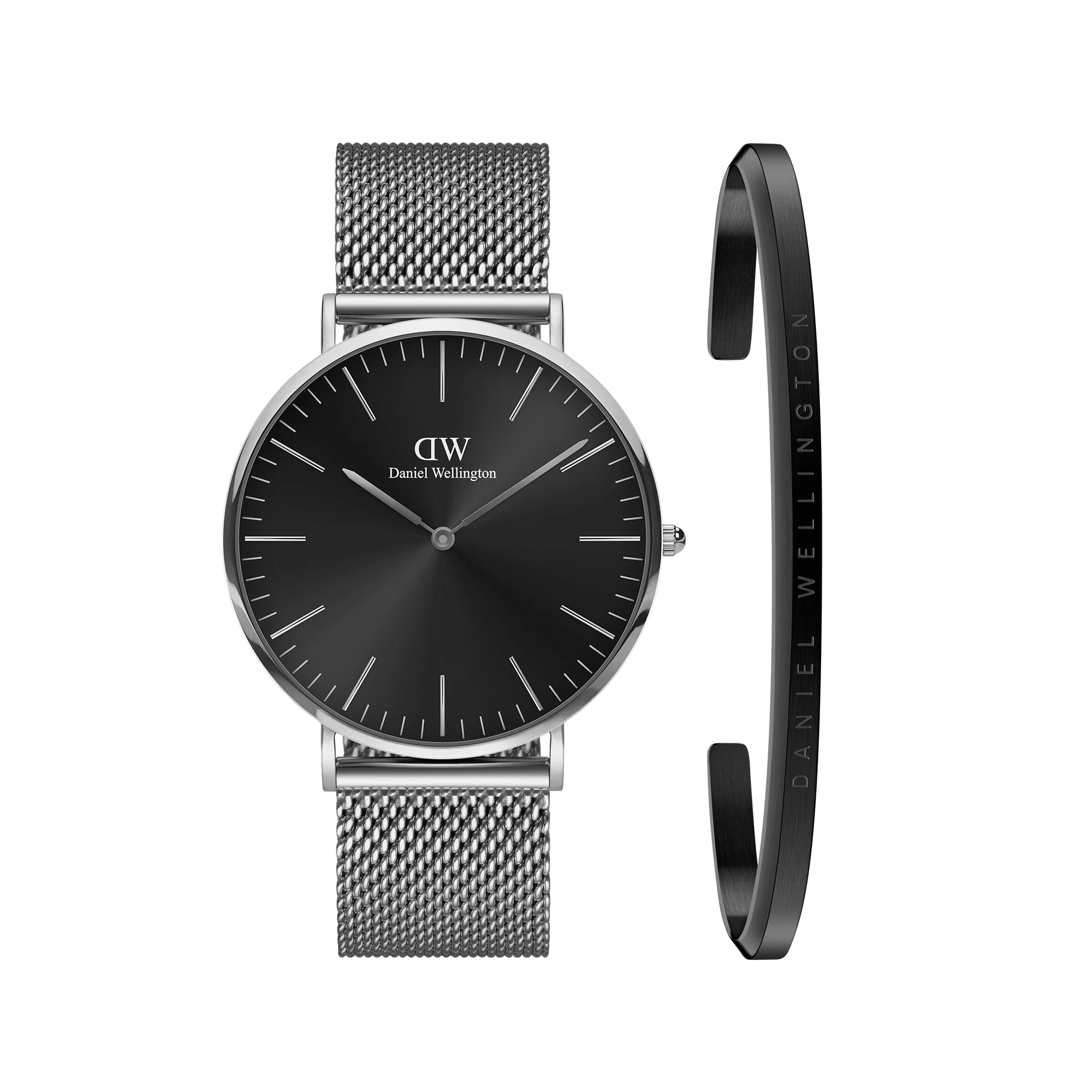 Classic Mesh Onyx + Classic Bracelet Silver