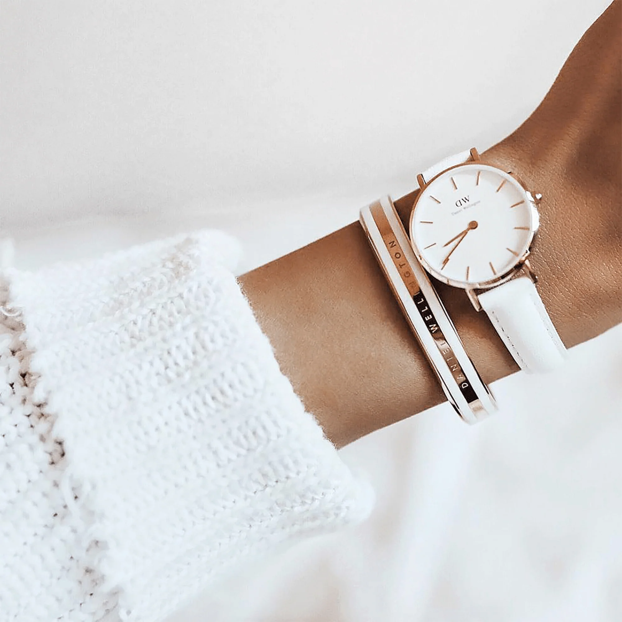 Emalie Bracelet Satin White Rose Gold - Image 7