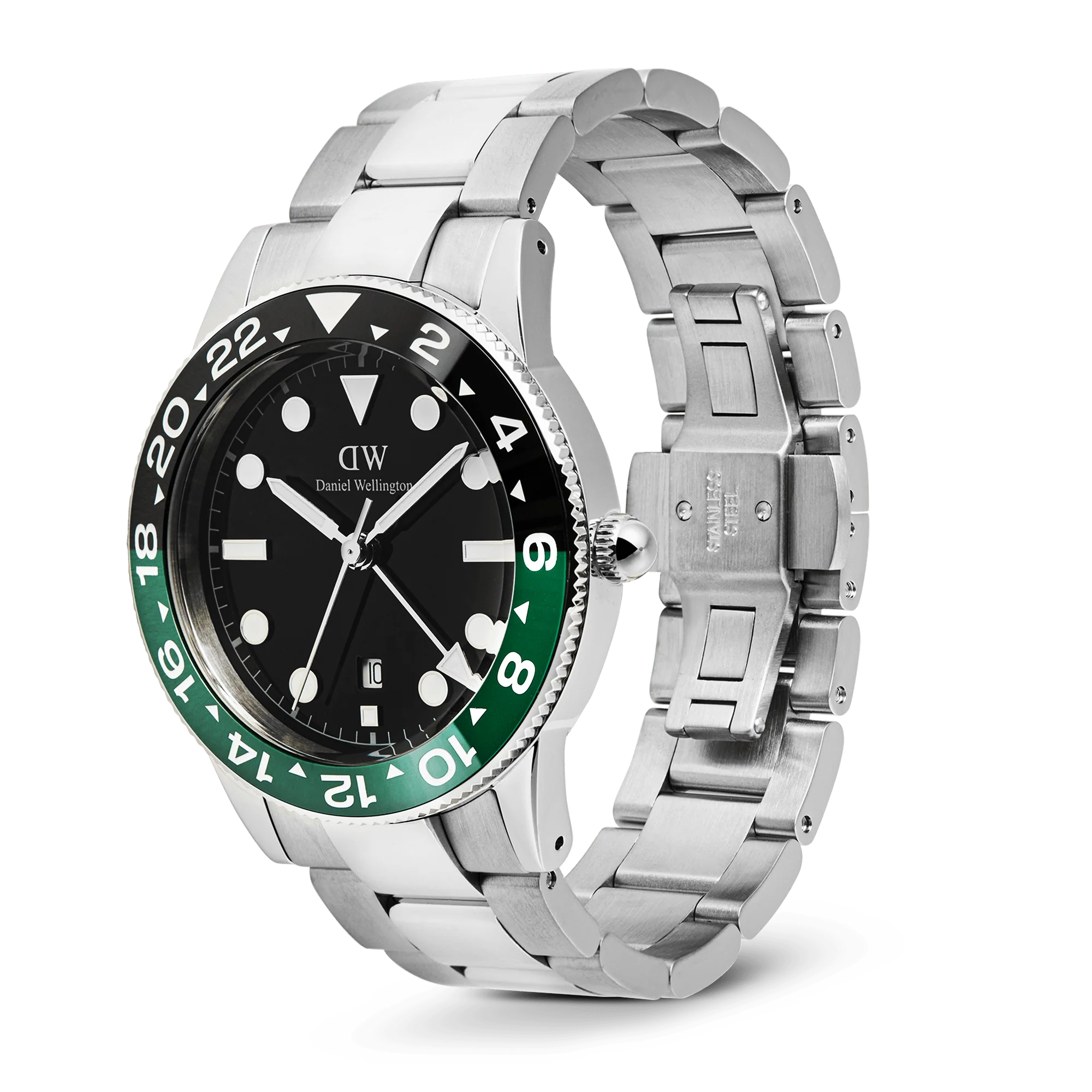 Iconic GMT Link Black Green Ceramic Bezel Silver - Image 5