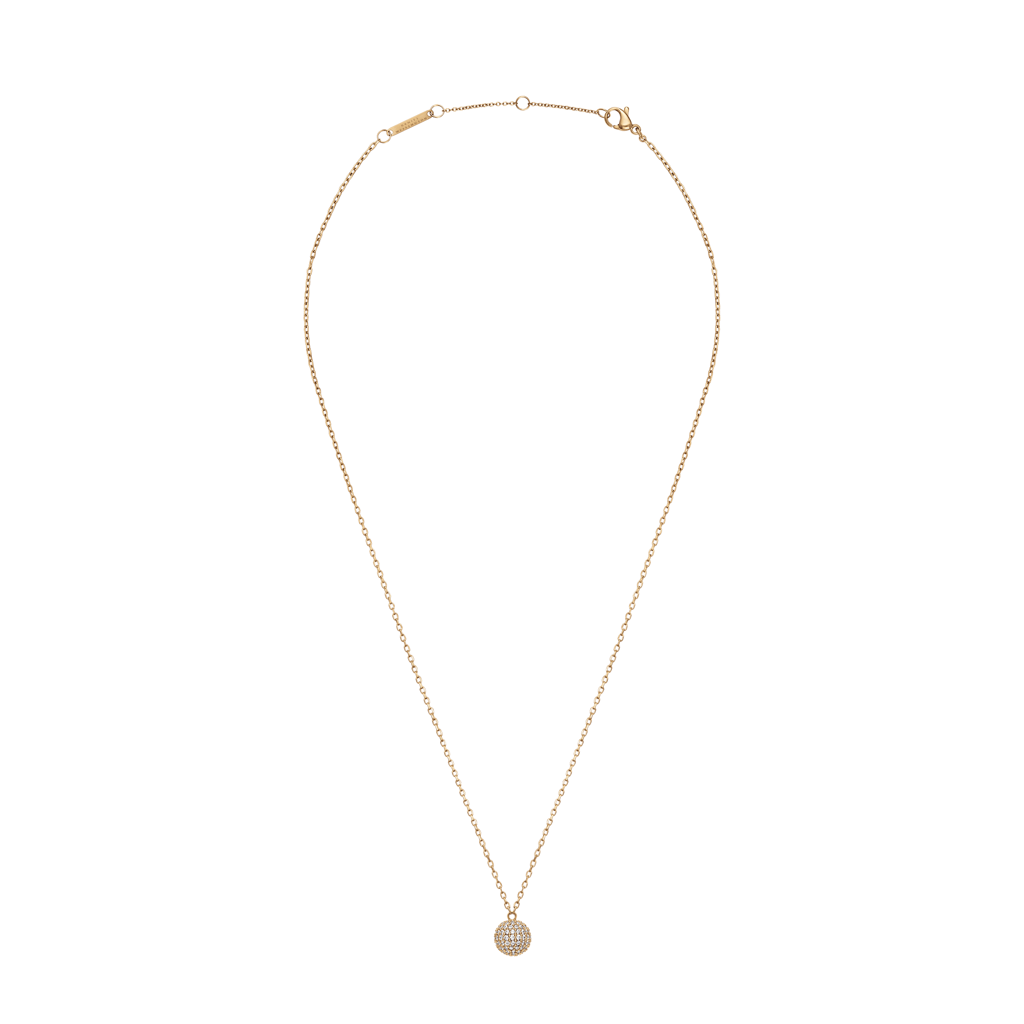 Pavé Crystal Pendant Necklace Gold - Image 3