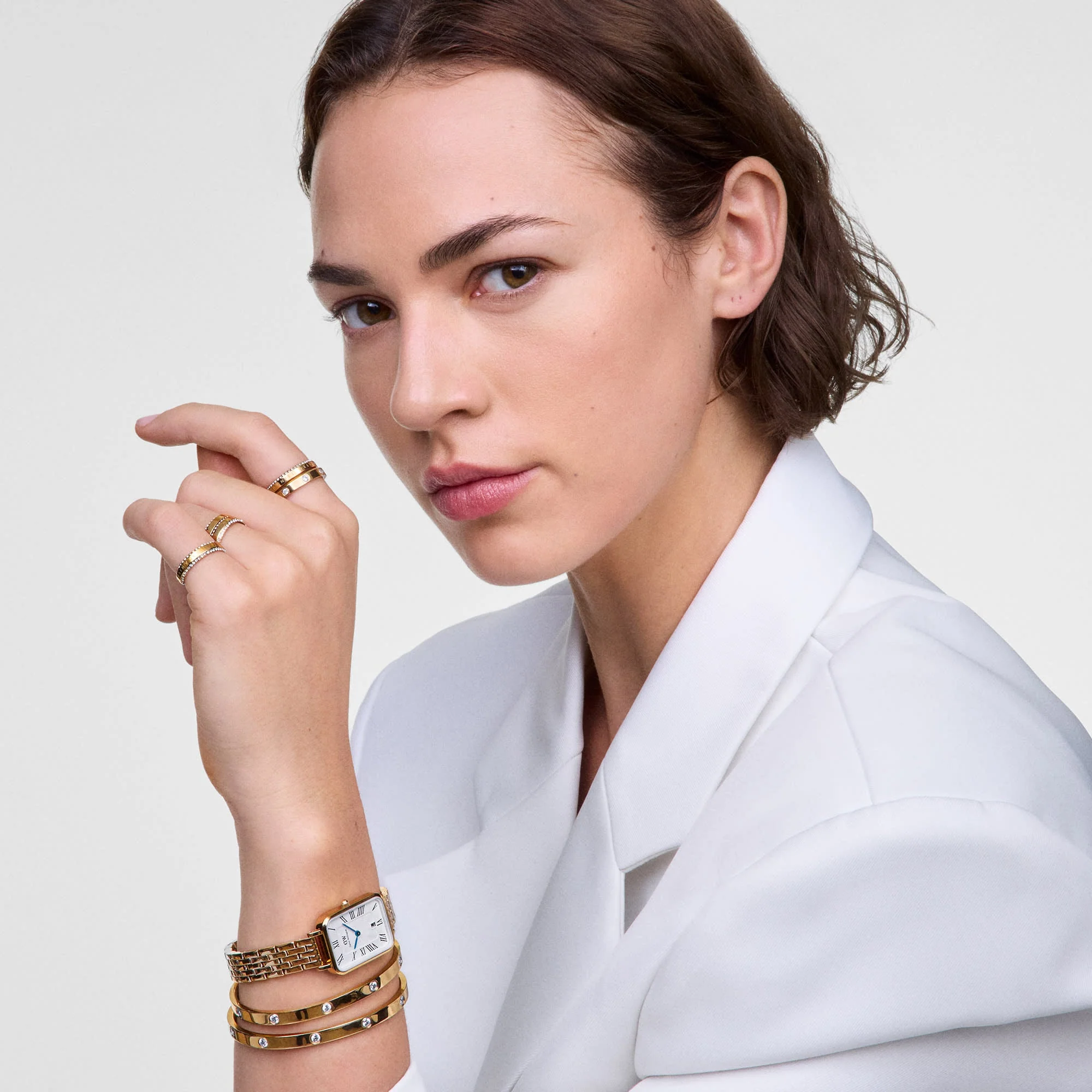 Quadro Roman Numerals Date + Classic Lumine Bracelet Gold Set - Image 2