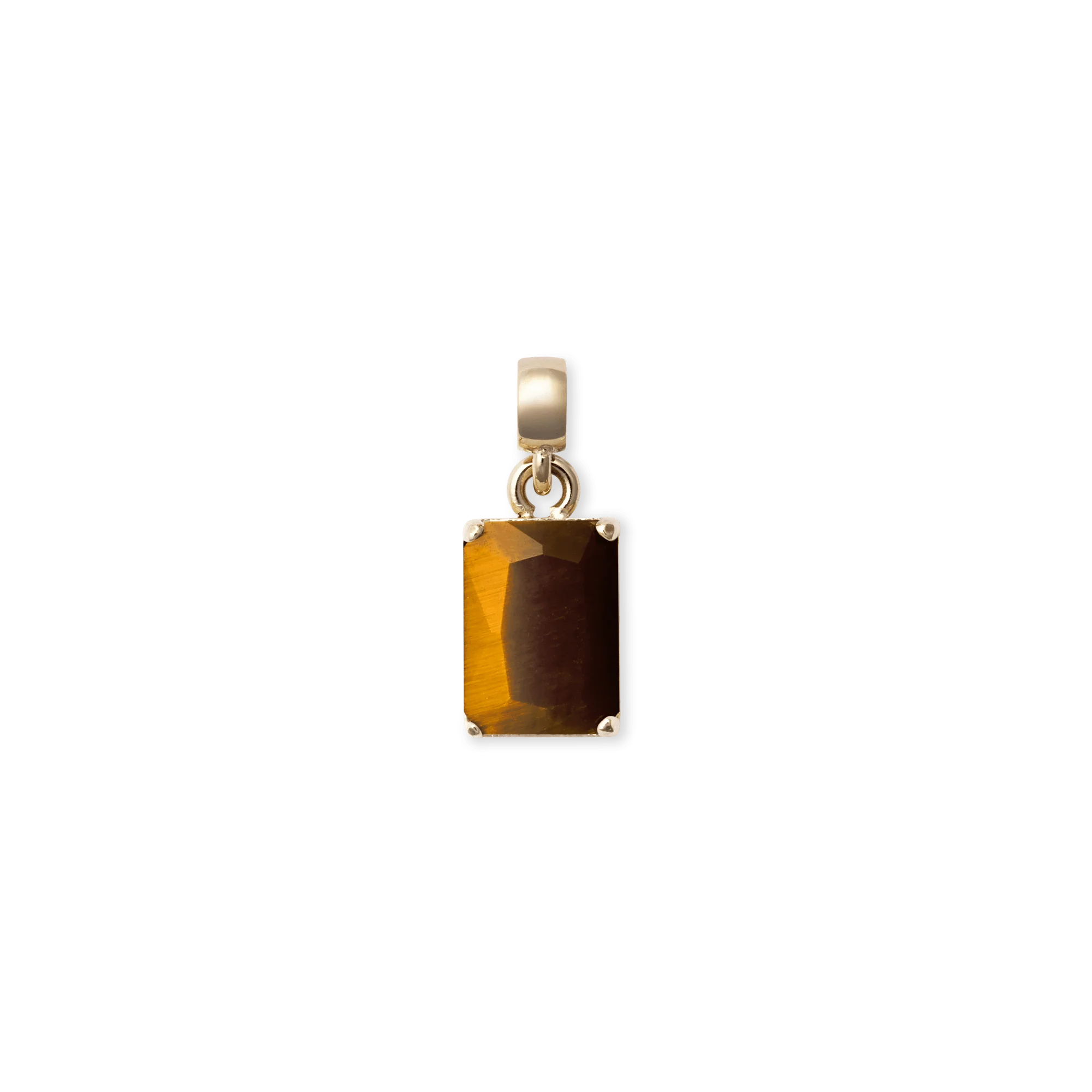 Tiger eye Octagon Gold Charm